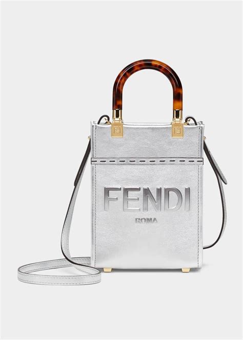 fendi black silver mini bag|Fendi small tote bag.